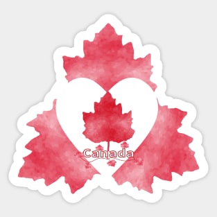 Canada Day, Maple Leaf Red And White Sticker
